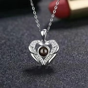 Stylish Personalized Necklace -925 Silver Love Projection Necklace Picture Customization-Silver,Projection Necklace,Customizable Necklace,Necklace with Picture Inside